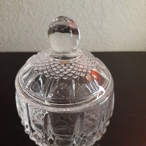 Studio Crystal 3" Clear Cut crystal round covered Trinket Holder